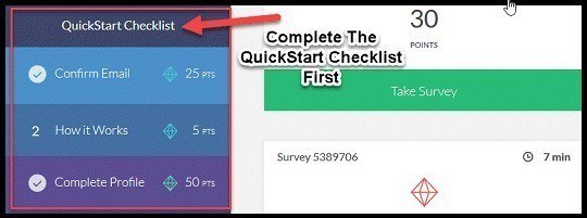 Complete The QuickStart Checklist First Before Taking Survey Junkie Survey
